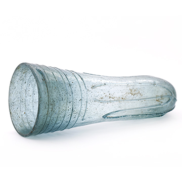 Glass cone beaker SF18401. Length 148mm. Mouth diameter 55mm. Glass thickness 3.8mm